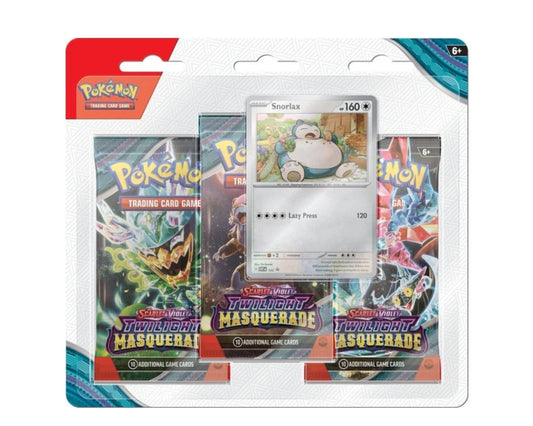 Pokemon: Scarlet & Violet - Twilight Masquerade (3-Pack Blister w/ Snorlax Promo)